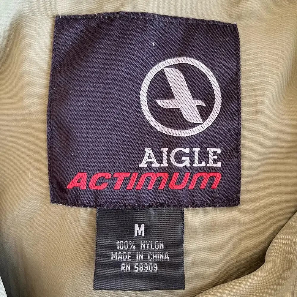 Aigle Actimum Jacket Men's Medium M Nylon Pockets Zip Up Outdoor Active Gorpcore